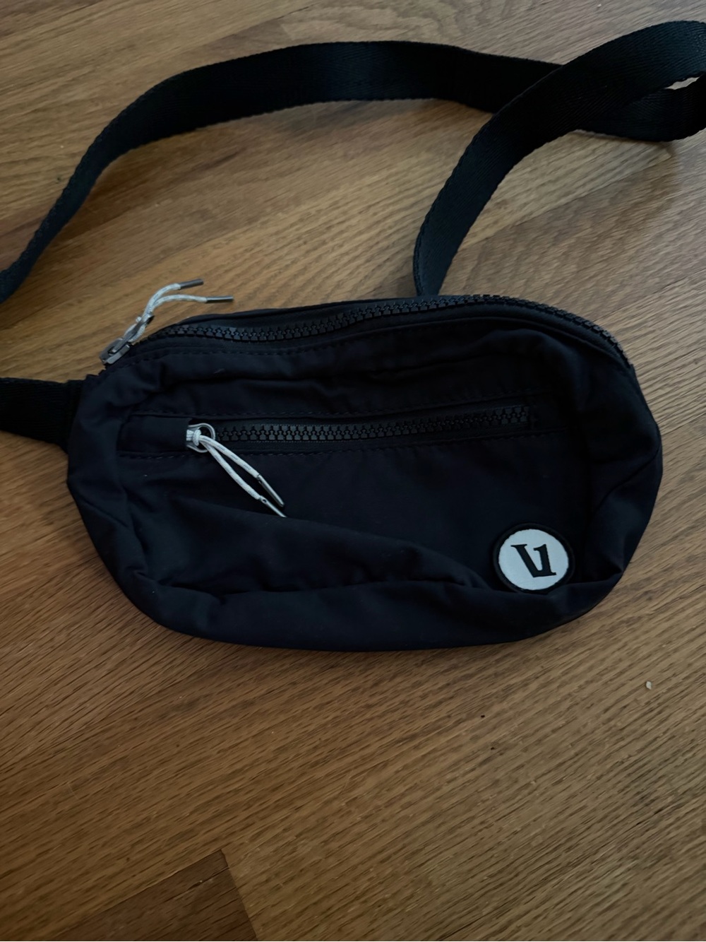 Vuori Black Crossbody Sling with Logo Patch